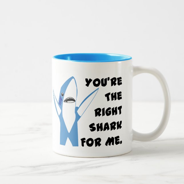 Left Shark Dancing Valentine Two-Tone Coffee Mug (Right)