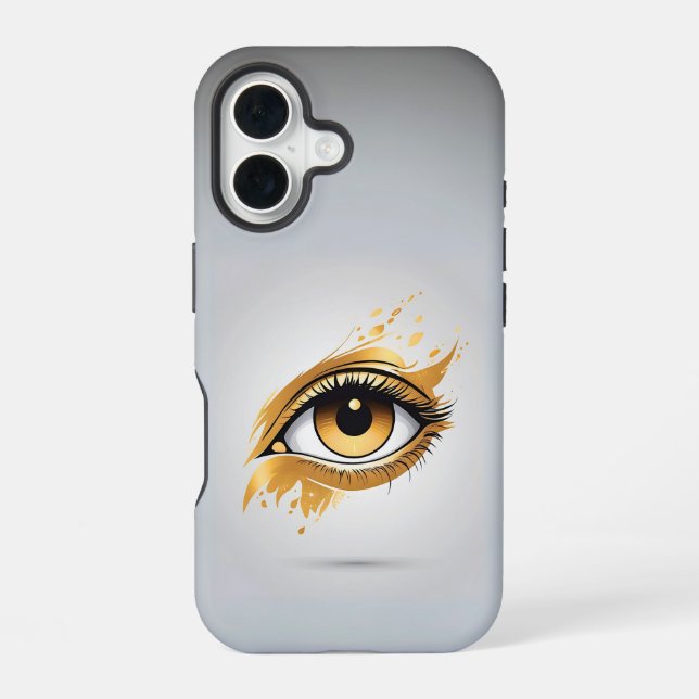 Left Side Golden Eye iPhone 16 Case (Back)