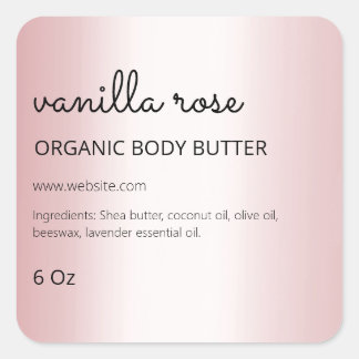 Left Sided Margin Rose Gold Body Butter Labels
