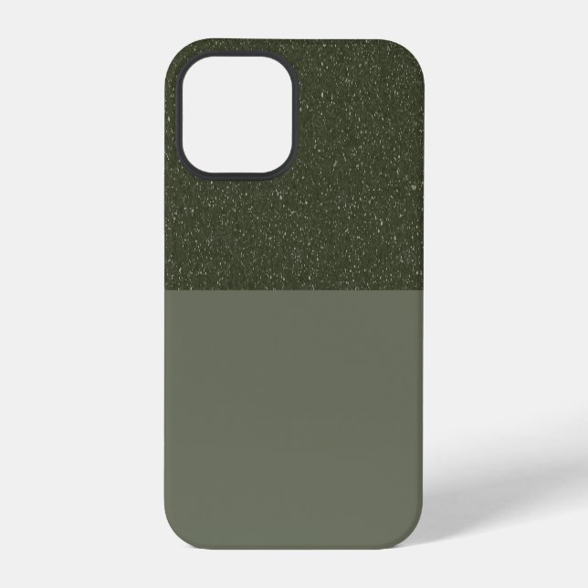 Left-Speckle Moss Green Split iPhone 12 Pro Case (Back)