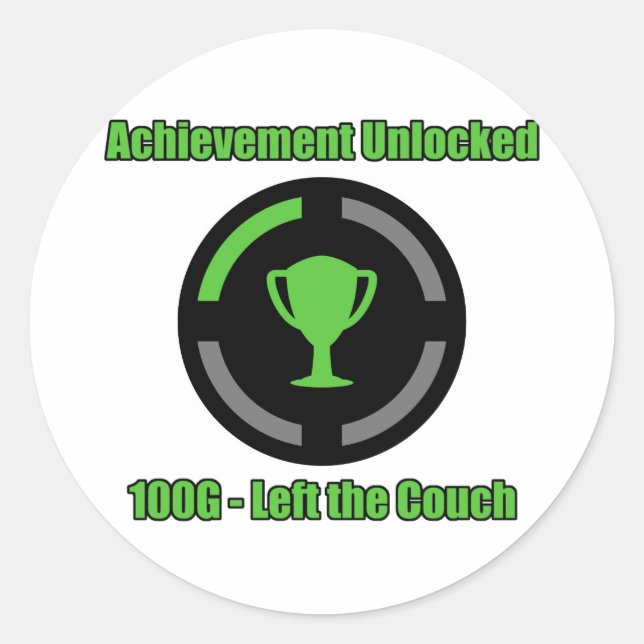 Left the Couch - Achievement Unlocked Classic Round Sticker (Front)