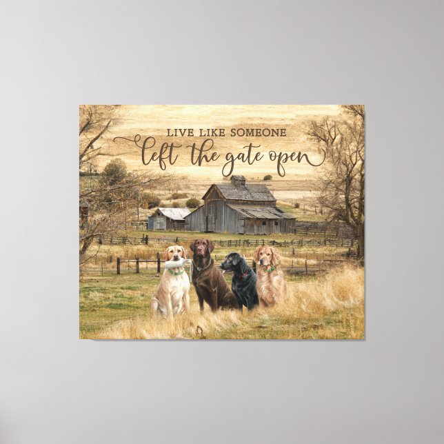 Left The Gate Open Canvas Farmhouse Wall Art (Front)