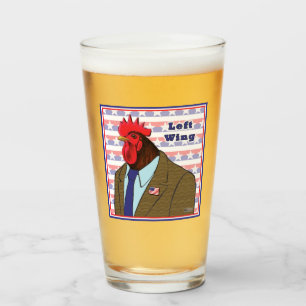 Left Wing Rooster Glass