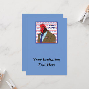 Left Wing Rooster Invitation