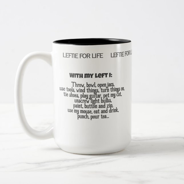 Lefties for Life Typography  Mug (Left)