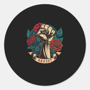 Leftist Democratic Socialist Rose Symbol Liberal A Classic Round Sticker
