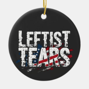 Leftist Tears Liberal Democrats Kamal Harris Ceramic Tree Decoration