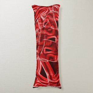 Leftover red acrylic tape crossed and overlapped body cushion