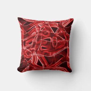 Leftover red acrylic tape crossed and overlapped cushion