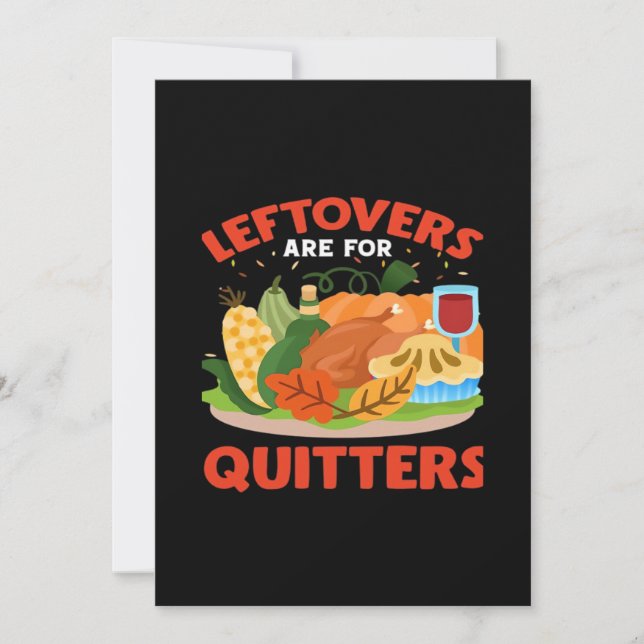Leftovers Are For Quitters Classic Aesthetic Style Holiday Card (Front)