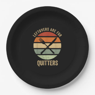 Leftovers Are For Quitters Funny Thanksgiving Retr Paper Plate