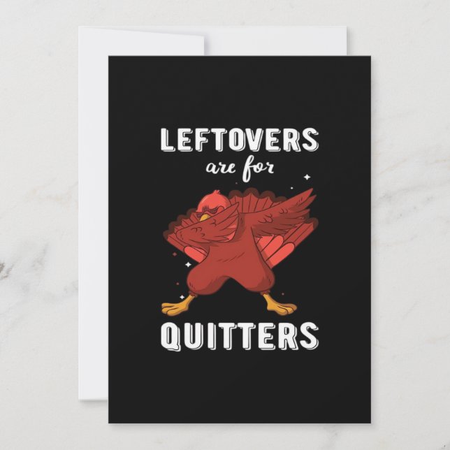 Leftovers Are For Quitters III Classic Funny Retro Holiday Card (Front)