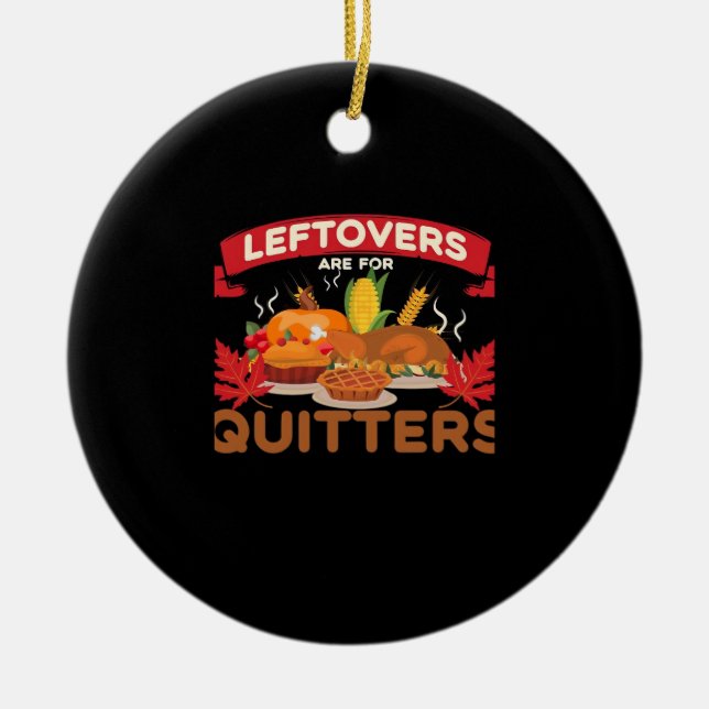 Leftovers Are For Quitters Minimal Creative Ceramic Tree Decoration (Front)