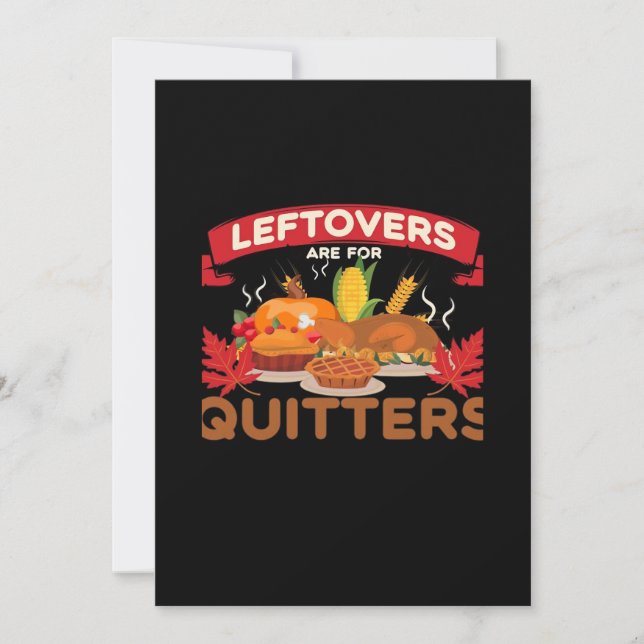 Leftovers Are For Quitters Minimal Creative Holiday Card (Front)