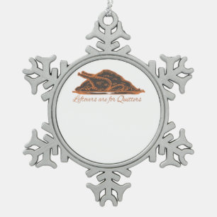 Leftovers Are For Quitters Turkey Graphic Classic Snowflake Pewter Christmas Ornament