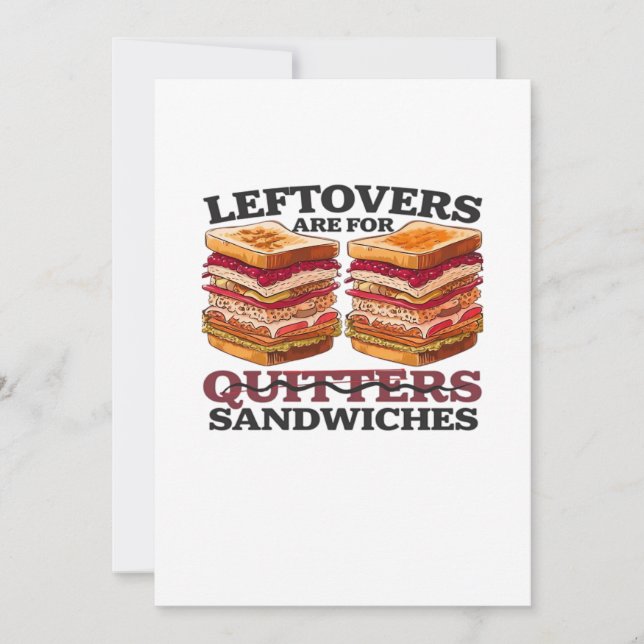 Leftovers Are For Sandwiches Essential Holiday Card (Front)
