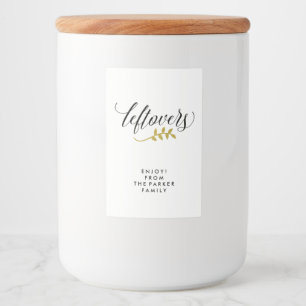 Leftovers Modern Typography and Faux Gold Branch Food Label