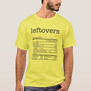 Leftovers Nutrition Facts 2021 Thanksgiving Christ T-Shirt