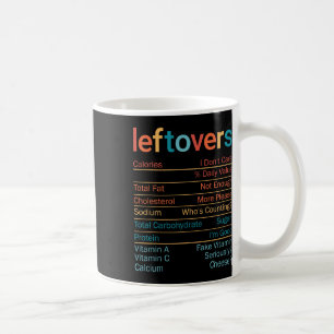 Leftovers Nutrition Facts Recipe Funny Thanksgivin Coffee Mug