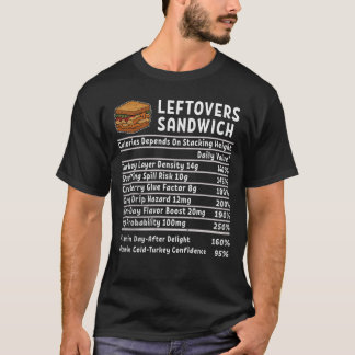 Leftovers Sandwich Thanksgiving Recipe Nutrition T-Shirt