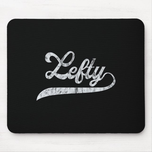 Lefty Left Handed Pride Southpaw Softll Script  Mouse Mat (Front)