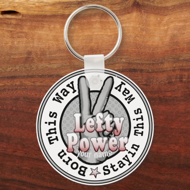 Lefty Power Left Handed  Keychain (Front)