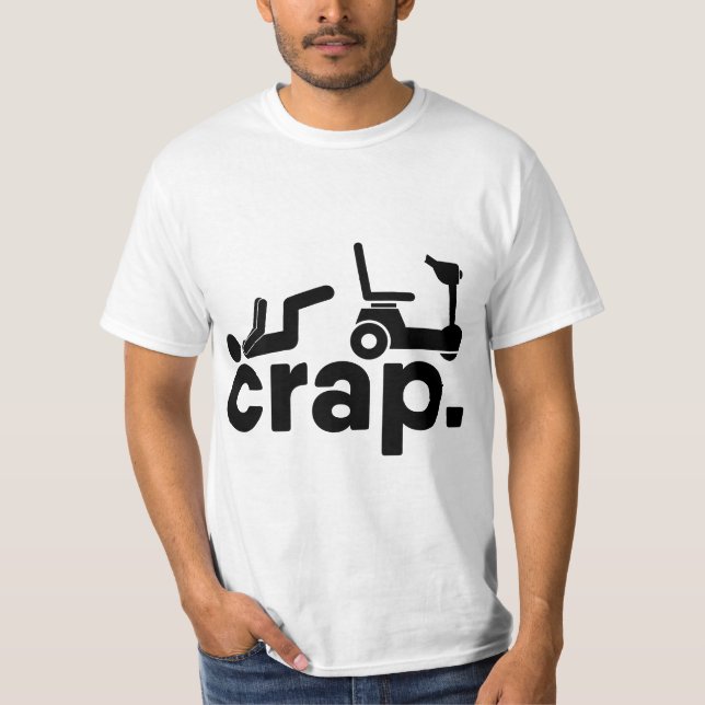 Leg Amputee Electric Wheelchair Fall Handicap Funn T-Shirt (Front)