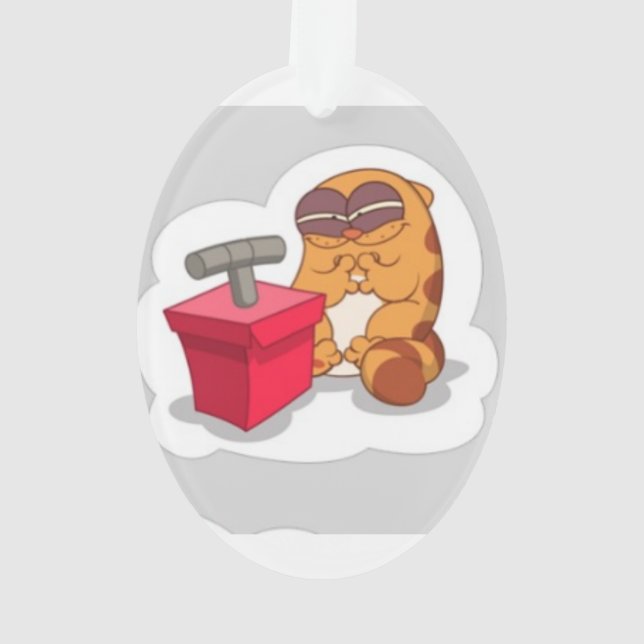 Leg cat xmas ornament (Back)