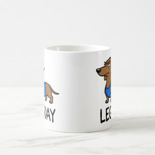 Leg Day Dachshund Funny Gym Dog Workout Humour Coffee Mug