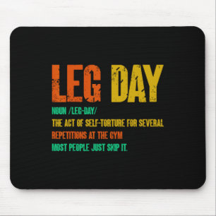 Leg Day Definition Gym Pump Oversized Gym Workout  Mouse Mat