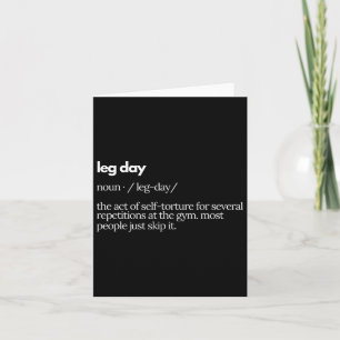 Leg Day Definition Mens Gym Pump Cover Oversized G Card