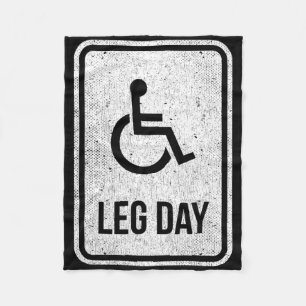 Leg Day Funny Handicap Workout Outfit Distressed G Fleece Blanket