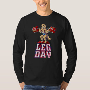 Leg Day Golden Weight Lifting Squat Gym T-Shirt