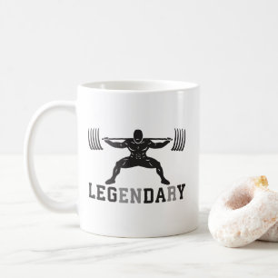 Leg Day - Legendary - Squat - Gym Inspirational Coffee Mug