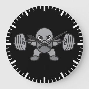 Leg Day - Squat - Kawaii Weightlifter Large Clock