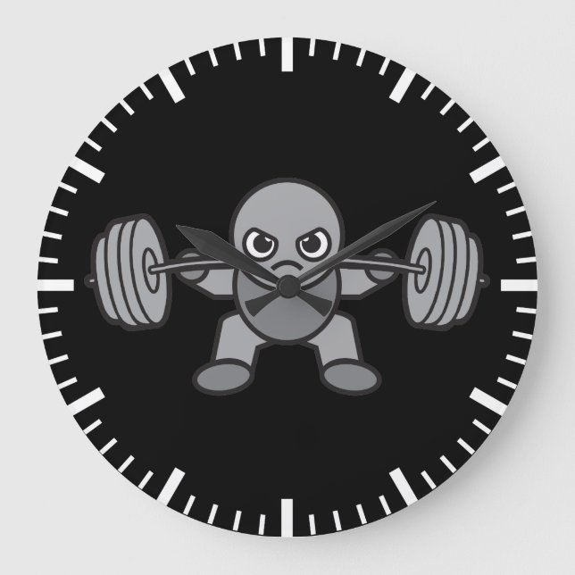 Leg Day - Squat - Kawaii Weightlifter Large Clock (Front)