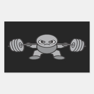 Leg Day - Squat - Kawaii Weightlifter Rectangular Sticker
