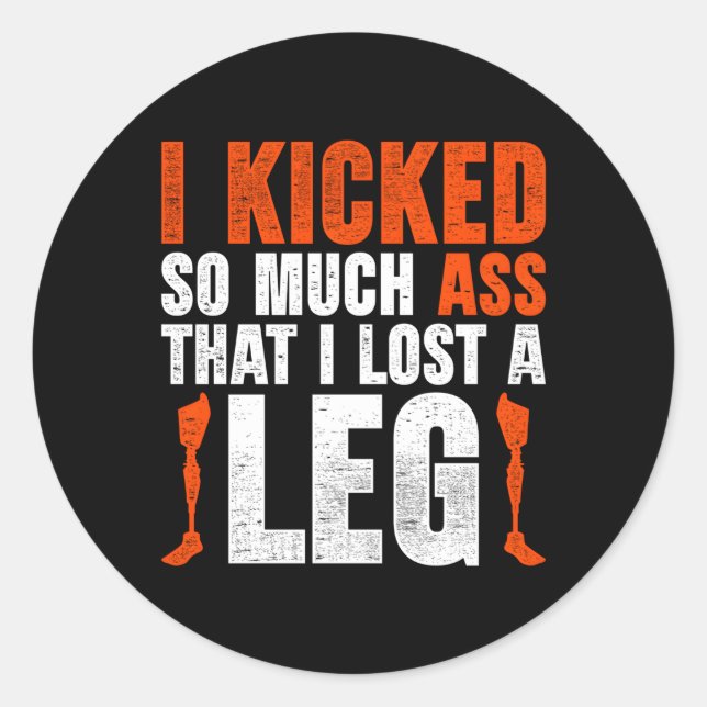 Leg Prosthetic Classic Round Sticker (Front)