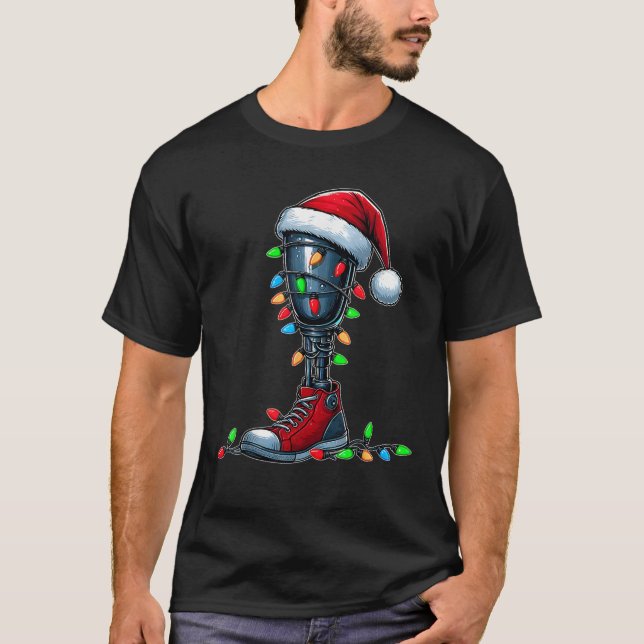 Leg Prosthetics Amputee Amputation Xmas  Unisex Ad T-Shirt (Front)