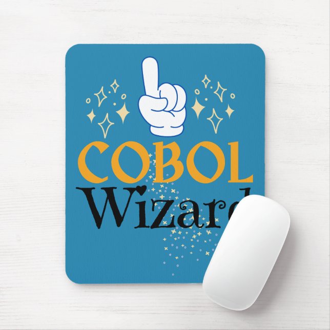 Legacy Cobol Programming Language Wizard  Mouse Mat (With Mouse)