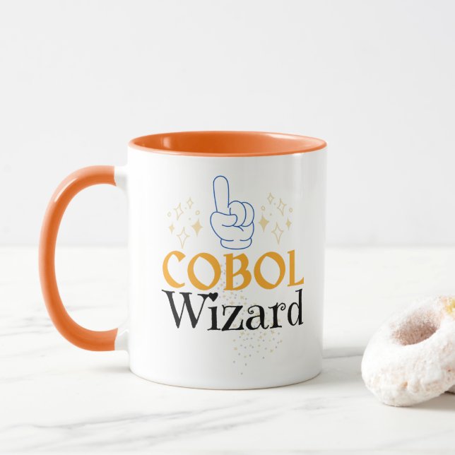 Legacy Cobol Programming Language Wizard  Mug (With Donut)