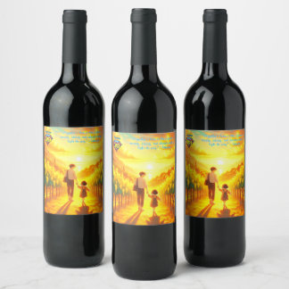 Legacy in Every Sip – Father & Child Vineyard Sun Wine Label