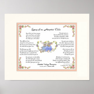 Legacy of an Adopted Child Hand Calligraphy Pink Poster