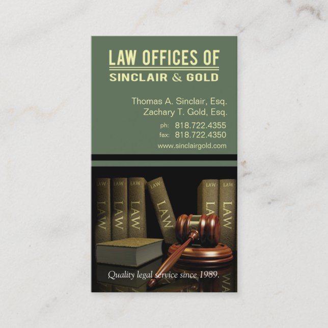 Legal3 Law Offices of Attorney - Lawyer Business Card (Front)