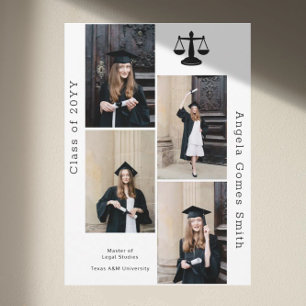 Legal 4 Photo Collage Graduation Announcement