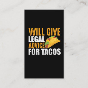 Legal Advice for Tacos Mexican Lawyer Food Lover Business Card