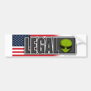LEGAL ALIEN BUMPER STICKER
