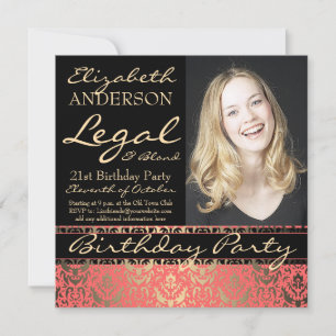 Legal and Blonde 21st Birthday Party Invitation