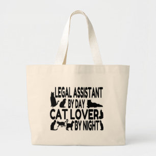 Legal Assistant Cat Lover Large Tote Bag
