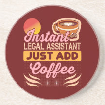Legal Assistant Coffee Coaster Desk Gift